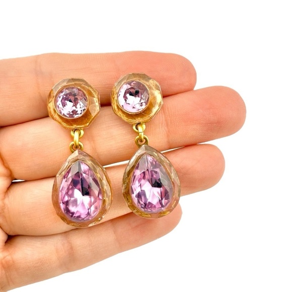 J. Crew Jewelry - Rare, Retired J. Crew Earrings, Jewel Box Lavender Pink Brown Chunky Vintage
